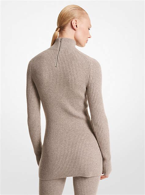 michael kors gold sheer turtleneck|Stretch Cashmere Tunic Turtleneck .